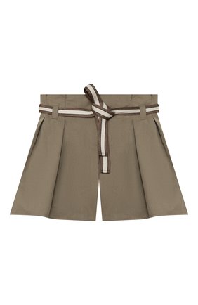Детские хлопковые шорты BRUNELLO CUCINELLI хаки цвета по цене 32500 руб., арт. B0F48G003B | Фото 1 Детские хлопковые шорты BRUNELLO CUCINELLI хаки цвета, арт. B0F48G003B | Фото 1