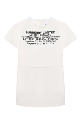 Детское хлопковое платье BURBERRY белого цвета по цене 23350 руб., арт. 8024771 | Фото 1 Детское хлопковое платье BURBERRY белого цвета, арт. 8024771 | Фото 1