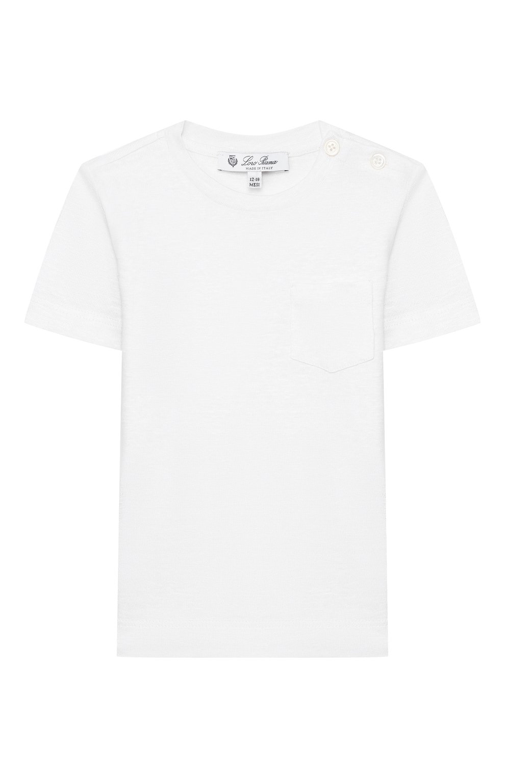 Детский льняная футболка LORO PIANA белого цвета, арт. FAL0867 | Фото 1