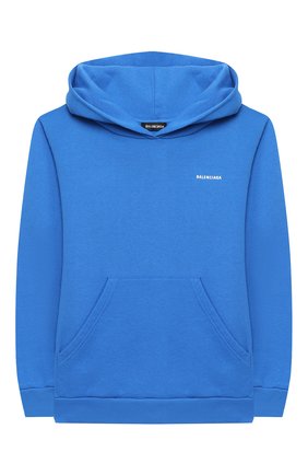 Детский хлопковое худи BALENCIAGA голубого цвета по цене 23250 руб., арт. 558143/TFV19 | Фото 1 Детский хлопковое худи BALENCIAGA голубого цвета, арт. 558143/TFV19 | Фото 1