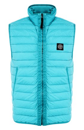 Мужской пуховый жилет STONE ISLAND бирюзового цвета по цене 33500 руб., арт. 7215G0125 | Фото 1 Мужской пуховый жилет STONE ISLAND бирюзового цвета, арт. 7215G0125 | Фото 1