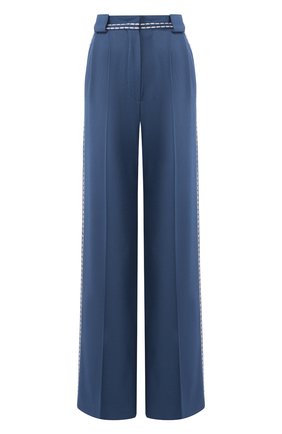 Женские шерстяные брюки FENDI синего цвета по цене 79800 руб., арт. FR6240 A8D5 | Фото 1 Женские шерстяные брюки FENDI синего цвета, арт. FR6240 A8D5 | Фото 1