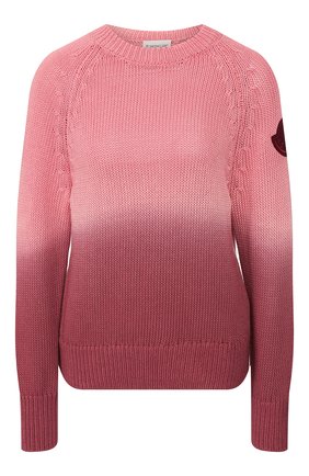 Женская хлопковый свитер MONCLER розового цвета по цене 39000 руб., арт. F1-093-9C711-60-V9088 | Фото 1 Женская хлопковый свитер MONCLER розового цвета, арт. F1-093-9C711-60-V9088 | Фото 1