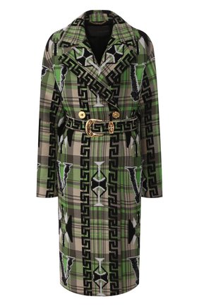 Женское шерстяное пальто VERSACE зеленого цвета по цене 437500 руб., арт. A85025/A232890 | Фото 1 Женское шерстяное пальто VERSACE зеленого цвета, арт. A85025/A232890 | Фото 1