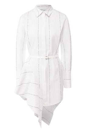 Женское хлопковое платье OFF-WHITE белого цвета по цене 66900 руб., арт. 0WDB216R20H381220110 | Фото 1 Женское хлопковое платье OFF-WHITE белого цвета, арт. 0WDB216R20H381220110 | Фото 1 (Рукава: Длинные; Материал внешний: Хлопок; Длина Ж (юбки, платья, шорты): До колена; Случай: Коктейльный)