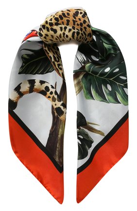 Женский шелковый платок DOLCE & GABBANA голубого цвета по цене 12700 руб., арт. FN093R/GDU71 | Фото 1 Женский шелковый платок DOLCE & GABBANA голубого цвета, арт. FN093R/GDU71 | Фото 1