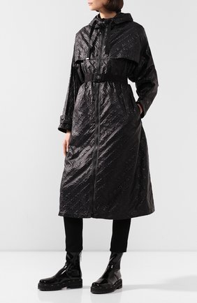 Женский плащ c поясом MONCLER черного цвета по цене 104700 руб., арт. F1-093-1D705-00-C0475 | Фото 2 Женский плащ c поясом MONCLER черного цвета, арт. F1-093-1D705-00-C0475 | Фото 2