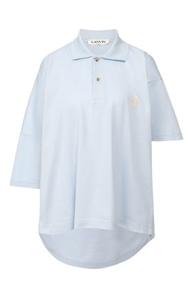 Женское хлопковое поло LANVIN голубого цвета по цене 34450 руб., арт. RW-T0612J-JG01-E20 | Фото 1 Женское хлопковое поло LANVIN голубого цвета, арт. RW-T0612J-JG01-E20 | Фото 1
