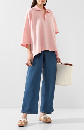 Женское хлопковое поло LANVIN светло-розового цвета по цене 34450 руб., арт. RW-T0612J-JG01-E20 | Фото 2 Женское хлопковое поло LANVIN светло-розового цвета, арт. RW-T0612J-JG01-E20 | Фото 2