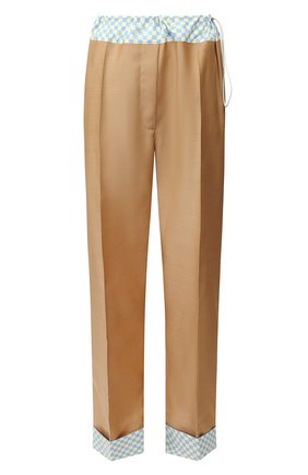 Женские брюки из смеси шерсти и шелка LANVIN бежевого цвета по цене 105500 руб., арт. RW-TR521T-4496-E20 | Фото 1 Женские брюки из смеси шерсти и шелка LANVIN бежевого цвета, арт. RW-TR521T-4496-E20 | Фото 1