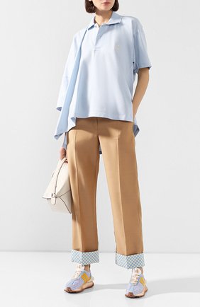 Женские брюки из смеси шерсти и шелка LANVIN бежевого цвета по цене 105500 руб., арт. RW-TR521T-4496-E20 | Фото 2 Женские брюки из смеси шерсти и шелка LANVIN бежевого цвета, арт. RW-TR521T-4496-E20 | Фото 2