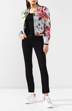 Женский бомбер DOLCE & GABBANA голубого цвета по цене 145000 руб., арт. F9H36T/HSM27 | Фото 2 Женский бомбер DOLCE & GABBANA голубого цвета, арт. F9H36T/HSM27 | Фото 2
