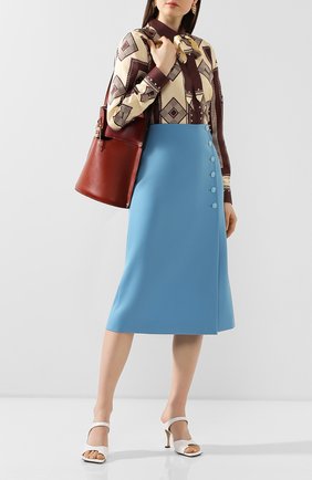 Женская шерстяная юбка MARC JACOBS RUNWAY голубого цвета по цене 79950 руб., арт. W1000011 | Фото 2 Женская шерстяная юбка MARC JACOBS RUNWAY голубого цвета, арт. W1000011 | Фото 2