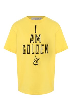 Женская хлопковая футболка GOLDEN GOOSE DELUXE BRAND желтого цвета по цене 9900 руб., арт. G36WP024.06 | Фото 1 Женская хлопковая футболка GOLDEN GOOSE DELUXE BRAND желтого цвета, арт. G36WP024.06 | Фото 1