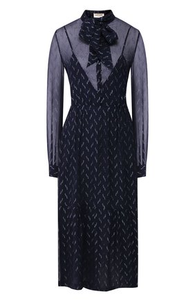 Женское шелковое платье SAINT LAURENT темно-синего цвета по цене 219500 руб., арт. 618962/Y6A54 | Фото 1 Женское шелковое платье SAINT LAURENT темно-синего цвета, арт. 618962/Y6A54 | Фото 1