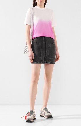 Женская джинсовая юбка OFF-WHITE темно-серого цвета по цене 41200 руб., арт. 0WYF004R20E980687500 | Фото 2 Женская джинсовая юбка OFF-WHITE темно-серого цвета, арт. 0WYF004R20E980687500 | Фото 2