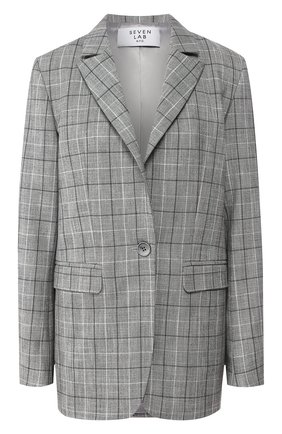 Женский жакет SEVEN LAB серого цвета по цене 23100 руб., арт. J2 19-B2CR plaid grey | Фото 1 Женский жакет SEVEN LAB серого цвета, арт. J2 19-B2CR plaid grey | Фото 1