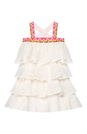 Детское хлопковое платье STELLA JEAN KIDS белого цвета по цене 14200 руб., арт. 20E/J/JF/AB22/3210/4A-6A | Фото 2 Детское хлопковое платье STELLA JEAN KIDS белого цвета, арт. 20E/J/JF/AB22/3210/4A-6A | Фото 2