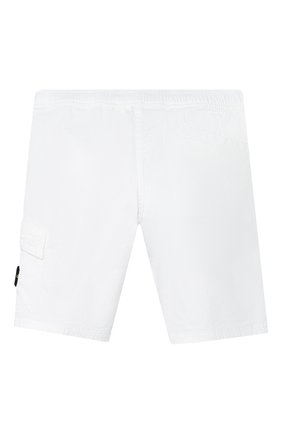 Детские хлопковые шорты STONE ISLAND белого цвета по цене 7995 руб., арт. 7216L0412/6-8 | Фото 2 Детские хлопковые шорты STONE ISLAND белого цвета, арт. 7216L0412/6-8 | Фото 2