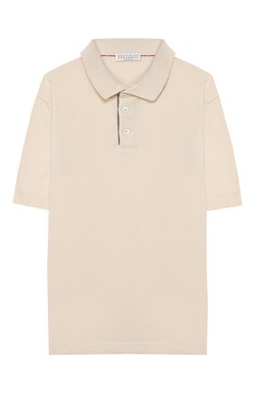 Детское хлопковое поло BRUNELLO CUCINELLI бежевого цвета по цене 18800 руб., арт. B29M84005C | Фото 1 Детское хлопковое поло BRUNELLO CUCINELLI бежевого цвета, арт. B29M84005C | Фото 1