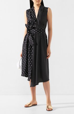 Женские шлепанцы minea JIMMY CHOO золотого цвета по цене 37600 руб., арт. MINEA FLAT/MIJ | Фото 2 Женские шлепанцы minea JIMMY CHOO золотого цвета, арт. MINEA FLAT/MIJ | Фото 2