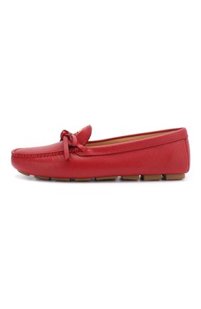 Женские кожаные мокасины PRADA красного цвета по цене 56000 руб., арт. 1D042M-53-F068Z-5 | Фото 2 Женские кожаные мокасины PRADA красного цвета, арт. 1D042M-53-F068Z-5 | Фото 2