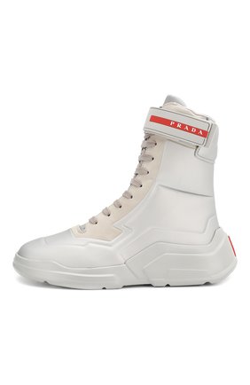 Женские ботинки PRADA серого цвета по цене 79000 руб., арт. 3T6444-HEC-F0518-10 | Фото 2 Женские ботинки PRADA серого цвета, арт. 3T6444-HEC-F0518-10 | Фото 2