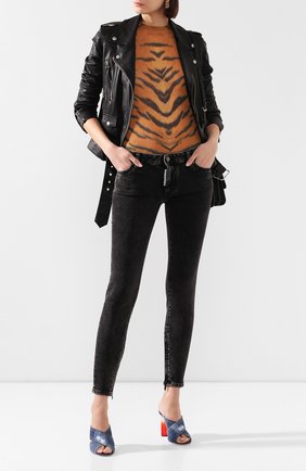 Женские текстильные мюли DSQUARED2 синего цвета по цене 47650 руб., арт. MHW0006 10100001 | Фото 2 Женские текстильные мюли DSQUARED2 синего цвета, арт. MHW0006 10100001 | Фото 2