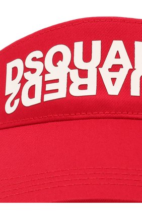 Женский козырек DSQUARED2 красного цвета по цене 8445 руб., арт. HAM0024 05C00001 | Фото 3 Женский козырек DSQUARED2 красного цвета, арт. HAM0024 05C00001 | Фото 3