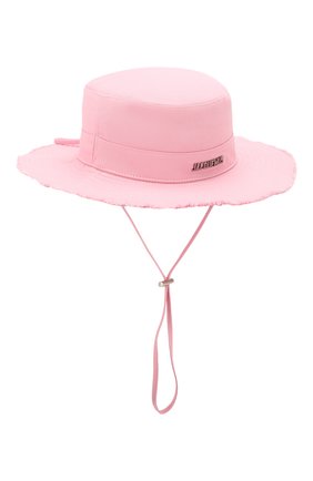 Женская хлопковая панама JACQUEMUS розового цвета по цене 9280 руб., арт. 205AC02/69400 | Фото 1 Женская хлопковая панама JACQUEMUS розового цвета, арт. 205AC02/69400 | Фото 1