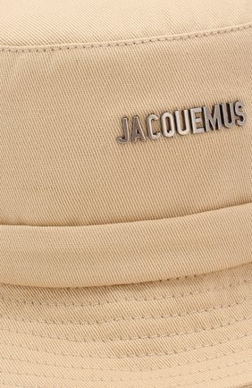 Женская хлопковая панама JACQUEMUS бежевого цвета по цене 7995 руб., арт. 201AC26/69120 | Фото 3 Женская хлопковая панама JACQUEMUS бежевого цвета, арт. 201AC26/69120 | Фото 3