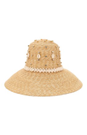 Женская соломенная шляпа LE NINE бежевого цвета, арт. RH 1901/CRYSTAL/00030 | Фото 2 (Материал: Растительное волокно)