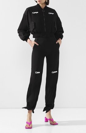 Женский бомбер OFF-WHITE черного цвета по цене 78150 руб., арт. 0WEA200R20H140941001 | Фото 2 Женский бомбер OFF-WHITE черного цвета, арт. 0WEA200R20H140941001 | Фото 2