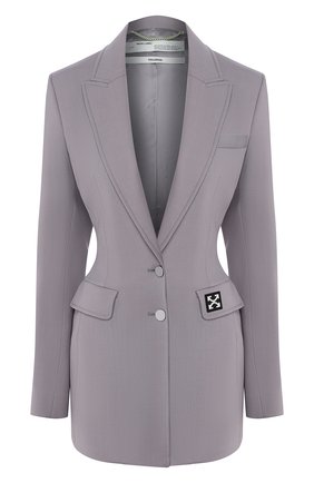 Женский жакет из смеси вискозы и шерсти OFF-WHITE серого цвета по цене 88150 руб., арт. 0WEF038R205150680600 | Фото 1 Женский жакет из смеси вискозы и шерсти OFF-WHITE серого цвета, арт. 0WEF038R205150680600 | Фото 1