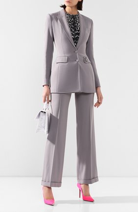 Женский жакет из смеси вискозы и шерсти OFF-WHITE серого цвета по цене 88150 руб., арт. 0WEF038R205150680600 | Фото 2 Женский жакет из смеси вискозы и шерсти OFF-WHITE серого цвета, арт. 0WEF038R205150680600 | Фото 2
