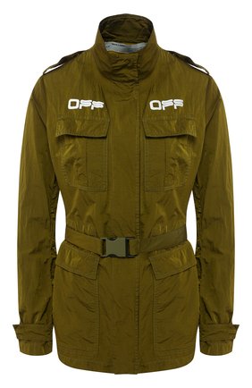 Женская куртка с поясом OFF-WHITE хаки цвета по цене 97700 руб., арт. 0WEL003R20H140944301 | Фото 1 Женская куртка с поясом OFF-WHITE хаки цвета, арт. 0WEL003R20H140944301 | Фото 1