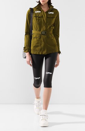 Женская куртка с поясом OFF-WHITE хаки цвета по цене 97700 руб., арт. 0WEL003R20H140944301 | Фото 2 Женская куртка с поясом OFF-WHITE хаки цвета, арт. 0WEL003R20H140944301 | Фото 2
