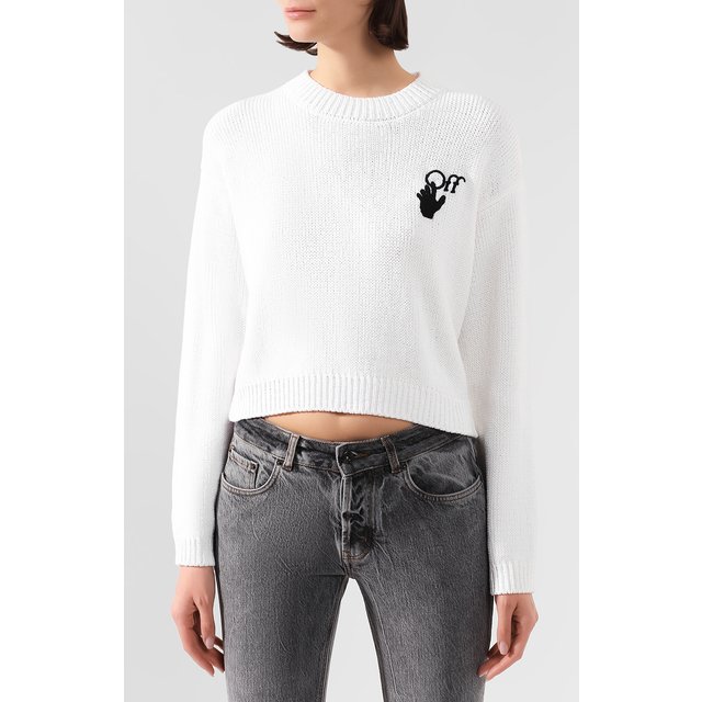 фото Хлопковый пуловер off-white