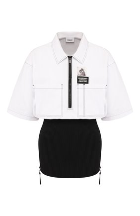 Женская хлопковая рубашка BURBERRY черно-белого цвета по цене 82100 руб., арт. 4564507 | Фото 1 Женская хлопковая рубашка BURBERRY черно-белого цвета, арт. 4564507 | Фото 1
