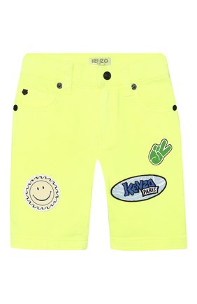 Детские джинсовые шорты KENZO зеленого цвета по цене 8840 руб., арт. KQ25548 | Фото 1 Детские джинсовые шорты KENZO зеленого цвета, арт. KQ25548 | Фото 1