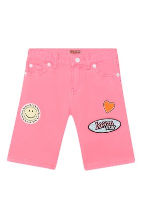 Детские джинсовые шорты KENZO розового цвета по цене 7780 руб., арт. KQ26008 | Фото 1 Детские джинсовые шорты KENZO розового цвета, арт. KQ26008 | Фото 1