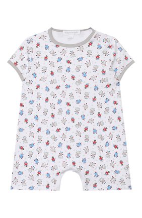 Детское хлопковый песочник MAGNOLIA BABY голубого цвета по цене 3610 руб., арт. 896-978P-LB | Фото 1 Детское хлопковый песочник MAGNOLIA BABY голубого цвета, арт. 896-978P-LB | Фото 1 (Материал внешний: Хлопок; Рукава: Короткие)