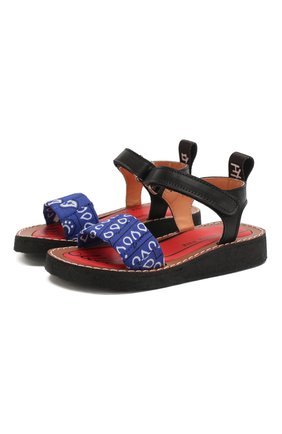 Детские кожаные босоножки PIED ROUGIA PARIS синего цвета по цене 5755 руб., арт. IZY BANDANA/IZS2001B05/27 | Фото 1 Детские кожаные босоножки PIED ROUGIA PARIS синего цвета, арт. IZY BANDANA/IZS2001B05/27 | Фото 1