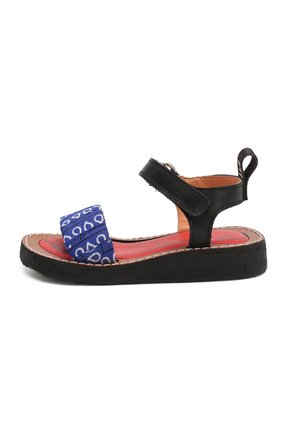 Детские кожаные босоножки PIED ROUGIA PARIS синего цвета по цене 5755 руб., арт. IZY BANDANA/IZS2001B05/27 | Фото 2 Детские кожаные босоножки PIED ROUGIA PARIS синего цвета, арт. IZY BANDANA/IZS2001B05/27 | Фото 2