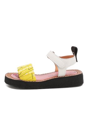 Детские кожаные босоножки PIED ROUGIA PARIS желтого цвета по цене 8545 руб., арт. IZY BANDANA/IZS2001B05/28-31 | Фото 2 Детские кожаные босоножки PIED ROUGIA PARIS желтого цвета, арт. IZY BANDANA/IZS2001B05/28-31 | Фото 2 (Материал внутренний: Текстиль, Натуральная кожа; Материал внешний: Кожа)