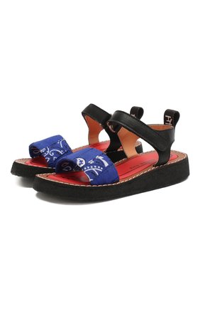 Детские кожаные босоножки PIED ROUGIA PARIS синего цвета по цене 8545 руб., арт. IZY BANDANA/IZS2001B05/28-31 | Фото 1 Детские кожаные босоножки PIED ROUGIA PARIS синего цвета, арт. IZY BANDANA/IZS2001B05/28-31 | Фото 1 (Материал внутренний: Текстиль, Натуральная кожа; Материал внешний: Кожа)