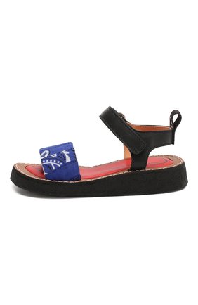 Детские кожаные босоножки PIED ROUGIA PARIS синего цвета по цене 8545 руб., арт. IZY BANDANA/IZS2001B05/28-31 | Фото 2 Детские кожаные босоножки PIED ROUGIA PARIS синего цвета, арт. IZY BANDANA/IZS2001B05/28-31 | Фото 2 (Материал внутренний: Текстиль, Натуральная кожа; Материал внешний: Кожа)