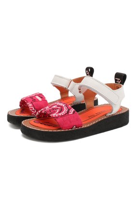 Детские кожаные босоножки PIED ROUGIA PARIS фуксия цвета по цене 8545 руб., арт. IZY BANDANA/IZS2001B05/28-31 | Фото 1 Детские кожаные босоножки PIED ROUGIA PARIS фуксия цвета, арт. IZY BANDANA/IZS2001B05/28-31 | Фото 1 (Материал внутренний: Натуральная кожа, Текстиль; Материал внешний: Кожа)