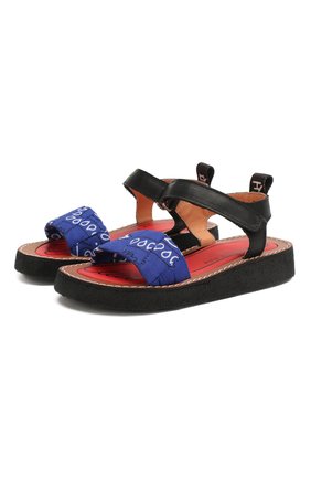 Детские кожаные босоножки PIED ROUGIA PARIS синего цвета по цене 6430 руб., арт. IZY BANDANA/IZS2001B05/32-34 | Фото 1 Детские кожаные босоножки PIED ROUGIA PARIS синего цвета, арт. IZY BANDANA/IZS2001B05/32-34 | Фото 1