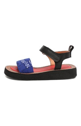 Детские кожаные босоножки PIED ROUGIA PARIS синего цвета по цене 6430 руб., арт. IZY BANDANA/IZS2001B05/32-34 | Фото 2 Детские кожаные босоножки PIED ROUGIA PARIS синего цвета, арт. IZY BANDANA/IZS2001B05/32-34 | Фото 2